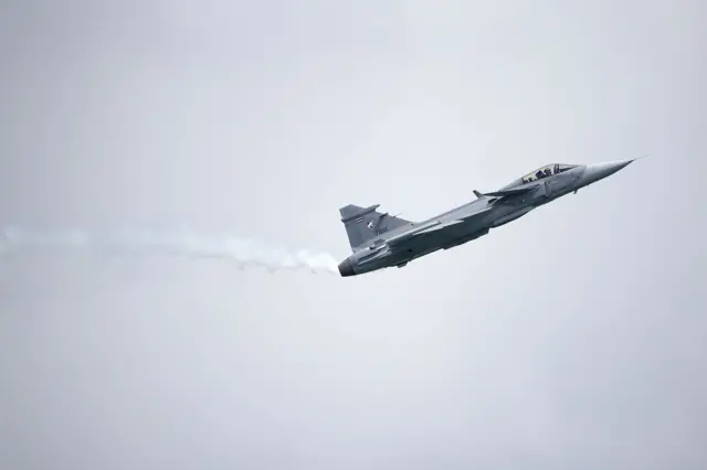 Chiến đấu cơ Jas 39 Gripen của Thái Lan trong một cuộc diễn tập gần đây (hình tư liệu, không phải từ cuộc xung đột hiện tại)