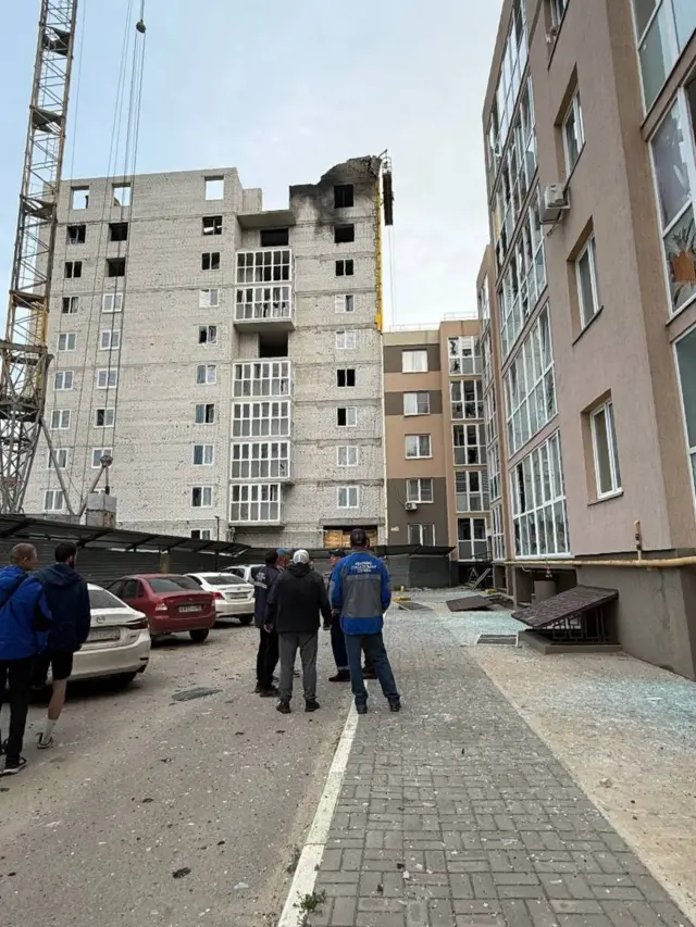 Поврежденный дом в Ельце