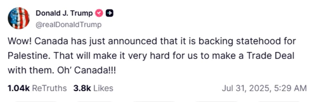 ডোনাল্ড ট্রাম্পের পোস্ট