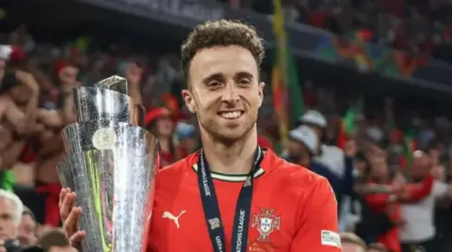 Diogo Jota mgbe o ji iko Uefa Nations League mba Portugal mabutere n'ọnwa Juun.