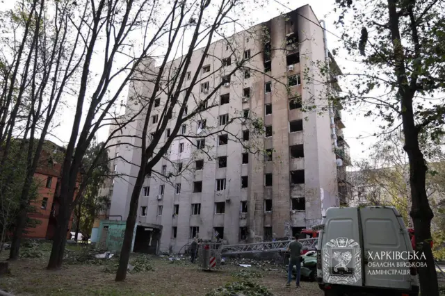 Последствия атаки дронов в Харькове