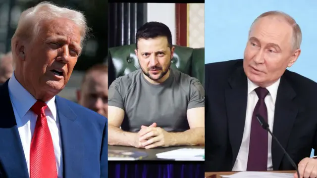Onyeisiala Trump na-achị Amerịka, Onyeisiala Zelensky na-achị Yukren na Onyeisiala Putin na-achị Rọshịa