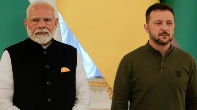 नरेंद्र मोदी और वोलोदिमीर ज़ेलेंस्की