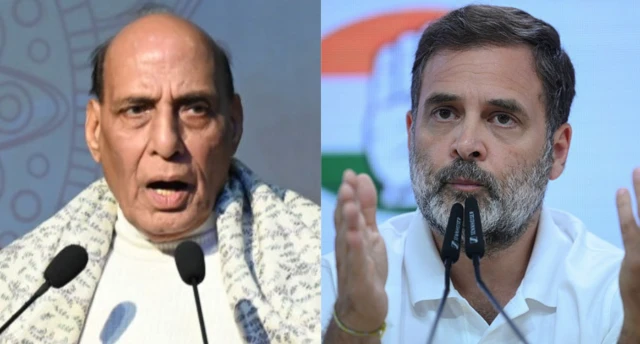 राजनाध सिंह और राहुल गांधी