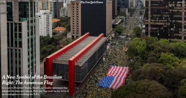 Capa de reportagem do New York Times sobre Brasil