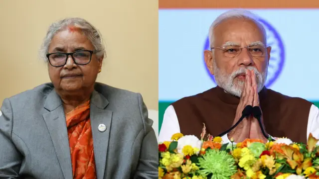 प्रधानमन्त्री सुशीला कार्की र भारतीय प्रधानमन्त्री नरेन्द्र मोदी