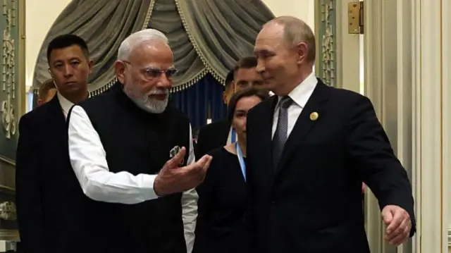 एससीओ समिट के दौरान पीएम मोदी और राष्ट्रपति पुतिन
