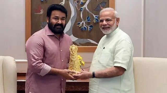पीएम मोदी के साथ अभिनेता मोहनलाल