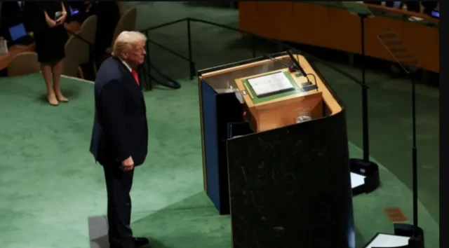 Oge Onyeisiala mba Amerịka bụ Donald Trump kwuru okwu n'ọgbakọ otu mba ụwa (UN).