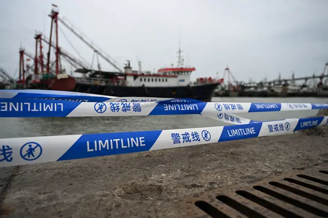 A view of the street as super typhoon Ragasa approaches on September 24, 2025 in Jiangmen, Guangdong Province of China. Bracing for the imminent super strong typhoon Ragasa, south China's coastal regions, have suspended train and ferry services, closed schools and reinforced road facilities to ensure the safety of local residents