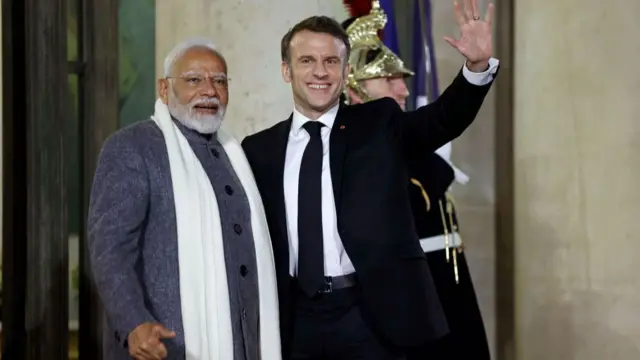 प्रधानमंत्री नरेंद्र मोदी और फ़्रांस के राष्ट्रपति  इमैनुएल मैक्रों