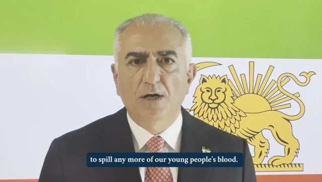 اسکرین پیام ویدیویی شاهزاده رضا پهلوی در روز یکشنبه ۱۱ ژانویه ۱۴۰۴