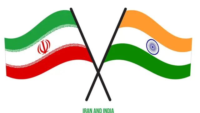 भारत और ईरान का झंडा