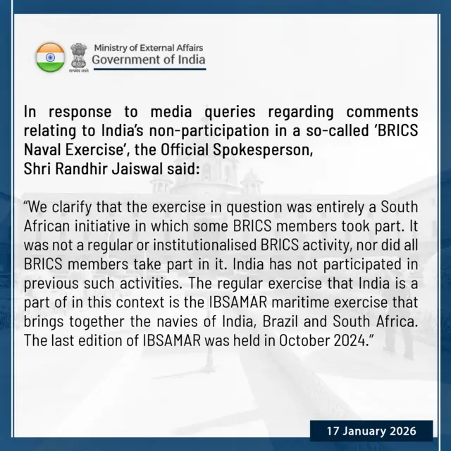 भारतीय विदेश मंत्रालय का बयान