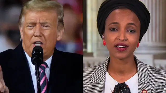 Donald Trump iyo Ilhan Cumar