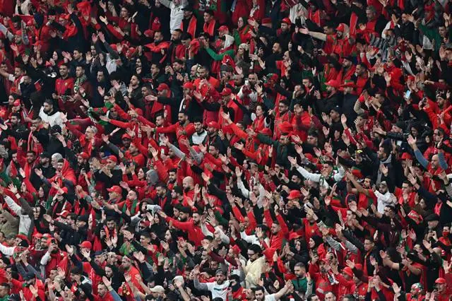 Le stade est rempli de supporters marocains