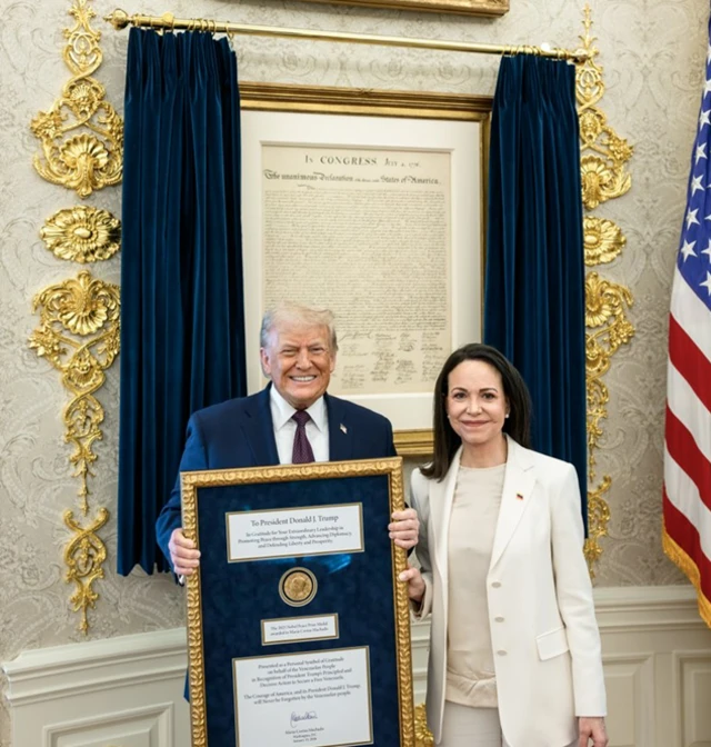 نوبل انعام مچاڈو ٹرمپ