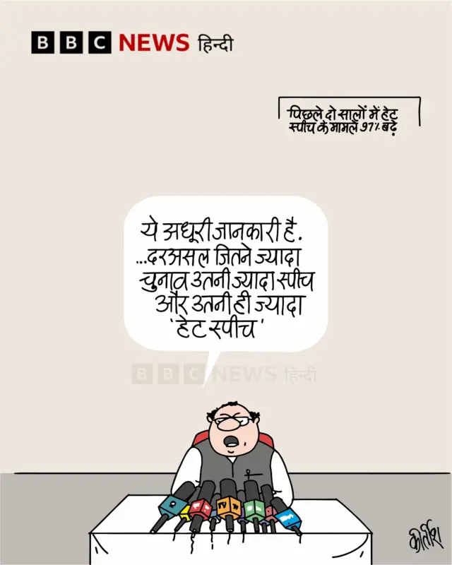हेट स्पीच के बढ़ते मामलों पर आज का कार्टून