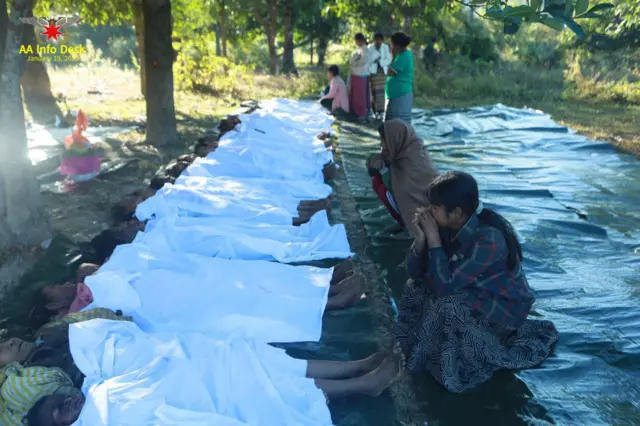 ၂၀၂၅ ခုနှစ်၊ ဇန်နဝါရီ ၂၈ ရက်က မြောက်ဦးမြို့နယ်၊ ရမ်းချောင်းဖျားရွာ ကို စစ်တပ် ဗုံးကြဲလို့ သေဆုံးခဲ့တဲ့ စစ်သုံ့ပန်းတွေ နဲ့ မိသားစုဝင်တွေ (ပုံဟောင်း)