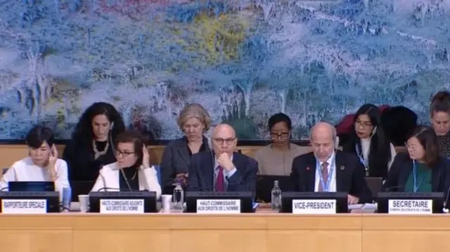 اسکرین شات از جلسه شورای حقوق بشر سازمان ملل