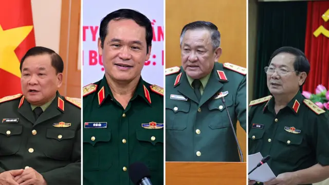 Từ trái sang, ông Hoàng Xuân Chiến, Vũ Hải Sản, Võ Minh Lương và Lê Huy Vịnh
