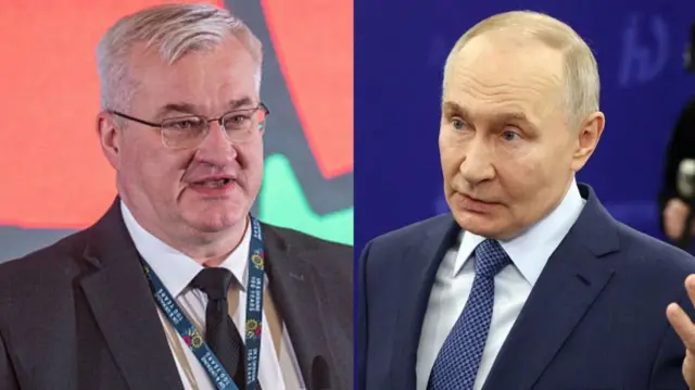 यूक्रेन के विदेश मंत्री एंड्री सिबिहा और रूस के राष्ट्रपति व्लादिमीर पुतिन