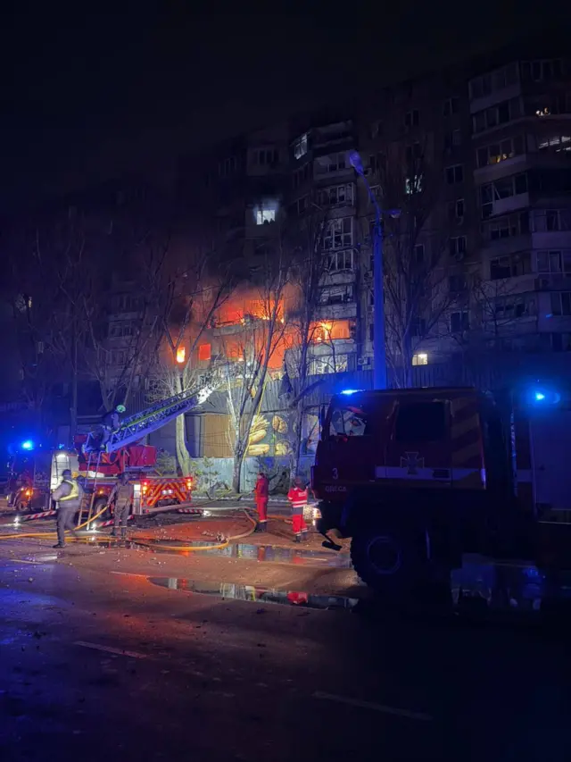 Пострадавший в результате атаки дом в Одессе