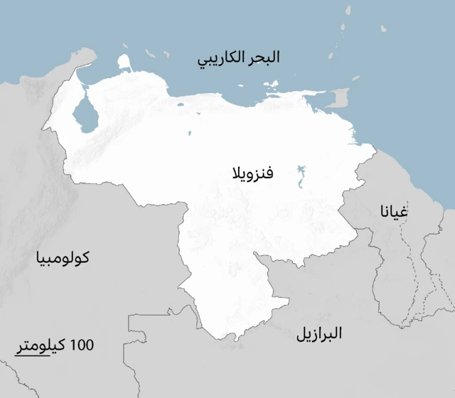 خارطة فنزويلا ودول مجاورة