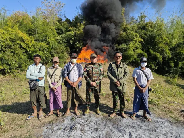 ဖမ်းမိတဲ့မူးယစ်ဆေးတွေကို ဇန်နဝါရီ ၂၅ ရက်က မီးရှို့ဖျက်ဆီးခဲ့ပါတယ်