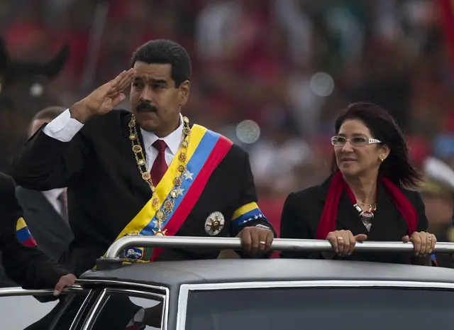 Ông Maduro và vợ vào năm 2013, khi ông vừa nhậm chức tổng thống