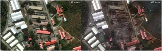 Imágenes satelitales muestran el antes y el después de los ataques estadounidenses al complejo militar de Fuerte Tiuna, en Caracas.