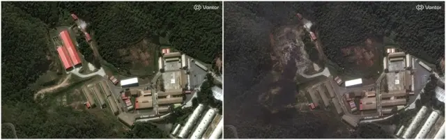 Imágenes satelitales muestran el antes y el después de los ataques estadounidenses al complejo militar de Fuerte Tiuna, en Caracas.
