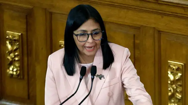 Delcy Rodríguez en una intervención parlamentaria