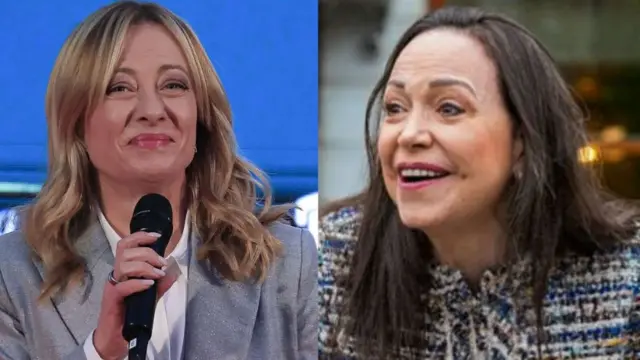 इटली की प्रधानमंत्री जियोर्जिया मेलोनी और वेनेज़ुएला की विपक्षी नेता मरिया कोरीना मचादो