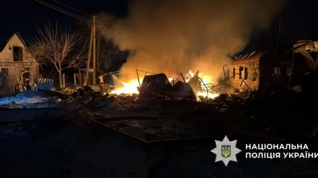 Последствия атаки беспилотников в Киевской области