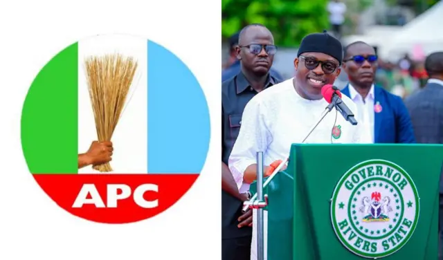 Foto njimara pati APC na foto Gọvanọ Siminalayi Fubara na-achị Riva Steeti