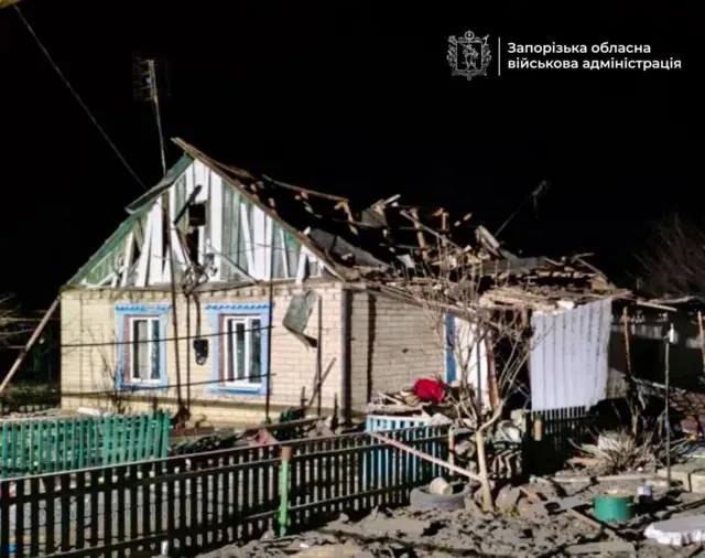 Пострадавший при атаке частный дом