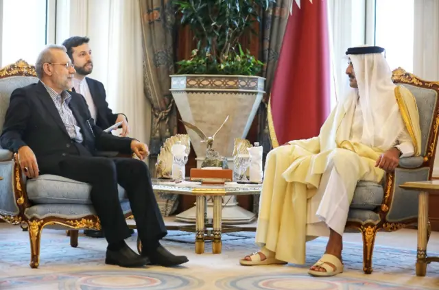 علی لاریجانی و امیر قطر