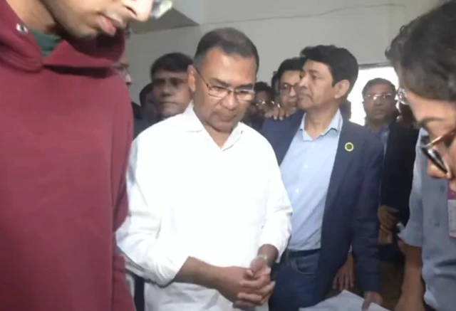 বিএনপি চেয়ারম্যান তারেক রহমান ভোট দিতে এসেছেন
