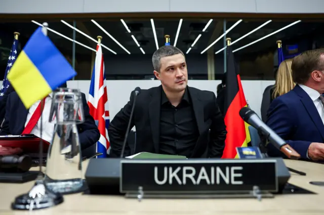 Михаил Федоров во время заседания в Брюсселе