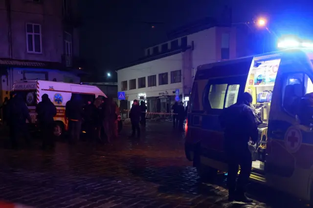 На месте взрывов во Львове