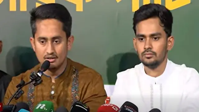 সংবাদ সম্মেলনে কথা বলছেন সারজিস আলম।