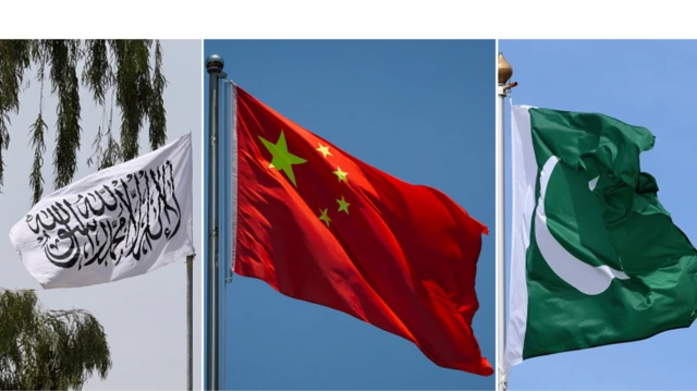 China, Taliban and pak flags