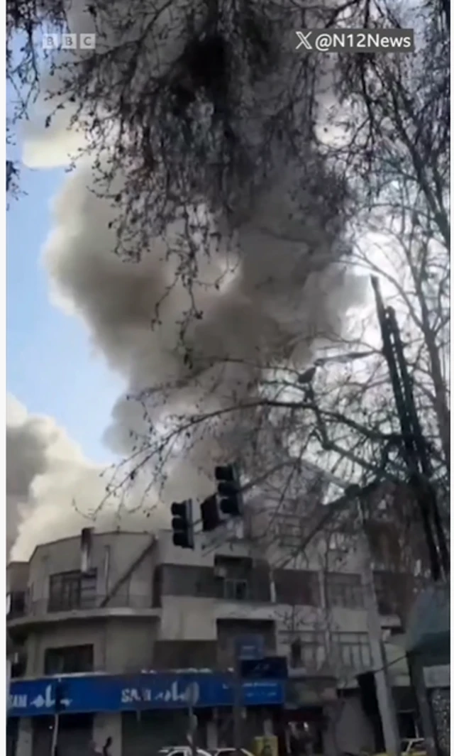 Imagen de un video en redes sociales en Teherán