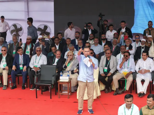 বরিশালের নির্বাচনী জনসভায় তারেক রহমান