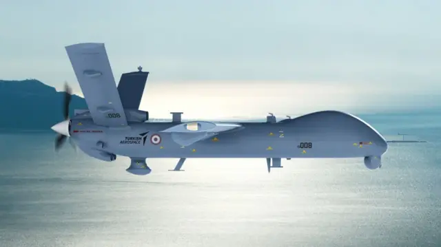 Urubuga rw'amakuru rw'ishami rya ONU rishinzwe ubutabazi ruvuga ko FARDC mu kwezi gushize yakoresheje indege za 'drones' za TAI Anka - nk'iboneka ku ifoto - zikorerwa muri Turkiya mu bitero muri Kivu y'Epfo