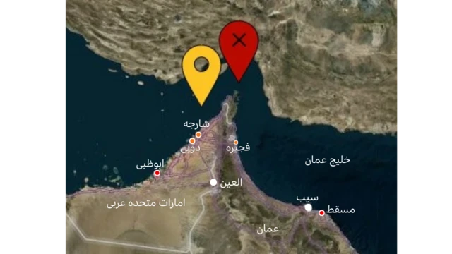 نقشه خلیج فارس و خلیج عمان