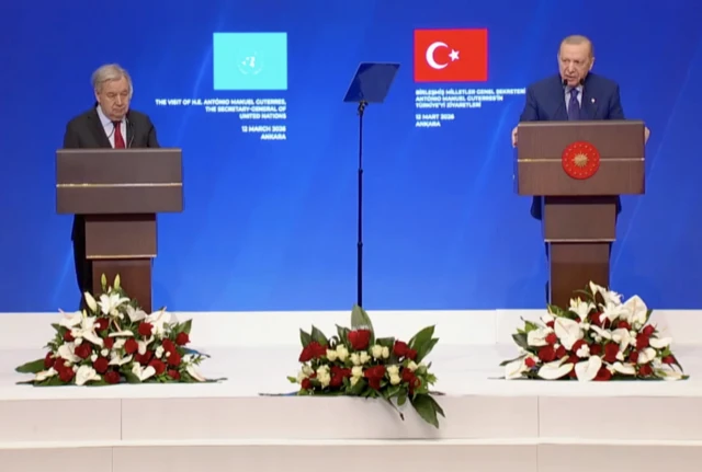 Cumhurbaşkanı Erdoğan, Ankara'da BM Genel Sekreteri Guterres ile ortak basın toplantısı yapıyor