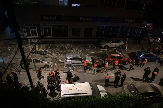 Aha ni mu gace ka Ramat Gan ka Tel Aviv hamwe mu haguye misile za Iran