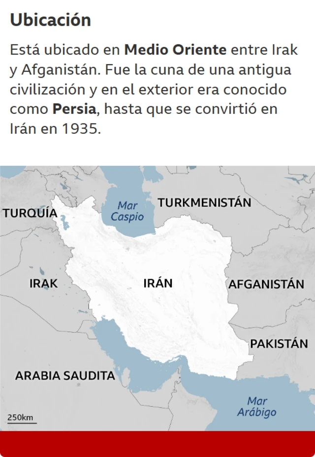 Mapa de ubicación de Irán